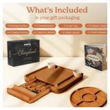 SMIRLY Charcuterie Boards Set - Large Bamboo Cheese Board Set - House Warming Gifts New Home, Wedding Gift for Couple, Bridal Shower Gift, Birthday Gifts for Women