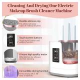Electric Makeup Brush Cleaner Machine With Makeup Brush Dryer-Holder-Portable Automatic USB Cosmetic Brushes Cleaner Tool for All Size Beauty Makeup Brush Set,Eyeshadow, Blush Brush (white)