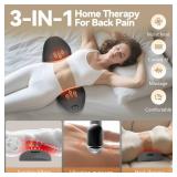 Minkurov 3 in 1 Smooth Spine Triple Fusion Back Massager with 118-inch USB Cable, Heated and Vibration andTraction Back Massager for Pain Relief Deep Tissue,Relaxation Lumbar Pillow for Office Home Us