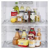 LAMU Lazy Susan Organizer Turntable 15.67ftftx11.7ftft for Refrigerator Organizers and Storage, Fridge Organizer, Condiment Organizer for Kitchen, Table Top, Cabinet, Pantry, Countertop, 2 Pack