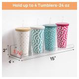 upsimples Acrylic Shelves for Bathroom Storage, 15\ Floating Shelves Wall Organizer for Perfume, Make up, Skincare, Kids Bookshelf for Bedroom, Nursery, Living Room Decor, Clear, 4 Packin