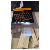 SpaceAid 2.5\ High Bamboo Silverware Drawer Organizer with Labels, Kitchen Utensil Expandable Tray Holder for Flatware, Cutlery, Spoon and Knives Drawer Storage Organization (Natural)in