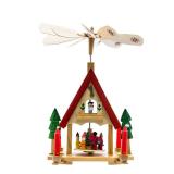 Kurt Adler Wood Alpine House Carousel with Candles, 12-Inch