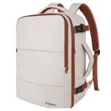 Taygeer Backpack for Women, College Backpack with Laptop Compartment and Shoe Pouch, 40l Travel Laptop Mochila Carry On Luggage, Airline Approved Personal Item Bag for Weekender Gym Hiking, Khaki Whit