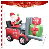 Inflatable Christmas Decoration 7FT Blow Up Santa Claus Driving Gift Lift Car with Presents Boxes Inflate Decor for Xmas, Holiday Party, Festive Winter Display, Party, Garden, Patio Home Décor