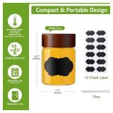 BPFY 12 Pack 2oz Glass Shot Bottles with Caps, 60ml Borosilicate Wellness Shot Glass Bottles, Dishwasher and Freezer Safe, Reusable Ginger Shots Jars with Lids for Juicing