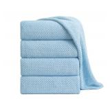 Extra Large Bath Towel Sheet Set 35x70 Inches - Oversized Bath Towels Set,Jumbo Large Microfiber - Quick Dry, Lightweight,Super Soft,Highly Absorbent Towel Set for Bathroom,Hotel,SPA,Pack of 4 (Blue)
