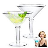 Unbreakable Giant Martini Glasses set of 2, 48 oz Plastic Cocktail Glasses, Jumbo, Reusable, BPA Free, Detachable, Perfect for Picnic, Beach and Patio Party, Appetizers, Birthday, Wedding and All Even