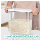 TBMax Large Rice Container 25 Lbs with Easy-Carrying Handles -12.7 Qt Flour Storage Container with Pop Up Lid and Hanging Hooks for Cleaner Use, Airtight Food Storage Bin for Kitchen Organization