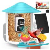 birdsnap® TUC Bird Feeder with Camera 2K HD, Solar Panel 32GB Card 4-in-1 Perch, 160°View Auto Detect and Notify AI Identify Video Bird Camera Wireless Outdoors Ideal Gift for Birds Lover