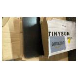 Tinysun Adjustable 2-Tier TV Tray Table, Folding Portable Couch Tray with No Assembly Required, Armrest Snack Table for Sofa Bed and Laptop Use, Multi-Surface Side Table for Living Room (Black)