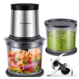 TWOMEOW Food Processor 4 Cup, Electric Food Chopper, ?Small but Powerful?Meat Grinder with 2 Bowls, 2 Speed and 4 Blades for Vegetable, Meat, Nuts, Functions for Chopping, Dicing, Mixing and Puree
