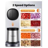 TWOMEOW Food Processor 4 Cup, Electric Food Chopper, ?Small but Powerful?Meat Grinder with 2 Bowls, 2 Speed and 4 Blades for Vegetable, Meat, Nuts, Functions for Chopping, Dicing, Mixing and Puree