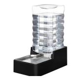 RIZZARI Stainless Steel Pet Water Feeder: 10L Gravity Leak-Proof Auto Refill Water Dispenser - Non-Slip Base- Without Filter -Easy Clean - for 40-60 LB Dogs- HomeOfficeTravel