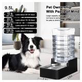 RIZZARI Stainless Steel Pet Water Feeder: 10L Gravity Leak-Proof Auto Refill Water Dispenser - Non-Slip Base- Without Filter -Easy Clean - for 40-60 LB Dogs- HomeOfficeTravel