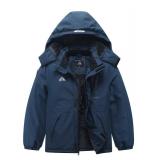 IDTALHZY Kidfts Ski Jacket Waterproof Winter Coat Boyfts and Girlfts Fleece Snowboarding Jackets with Detachable Hood