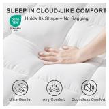 Mattress Pad Pillow King Size Pillow Top - Extra Thick Padded Mattress Pad and Protector, Breathable Fitted Deep Pocket 8-21, Ultra Soft and Supportive