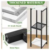 Dipion Extra Tall Plant Stand Indoor,40 Inch Plant Stands,3 Tier Metal Plant Stand with Heavy Duty Wood and Metal Mesh Shelf,Marble White and Black