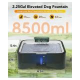UPSKY 2.25Gal Elevated Dog Water Fountain, 4 Heights Adjustable Pet Fountain for All Dog Sizes, 304 Stainless Steel Tray Indoor Drinking Dispenser with Ultra-Quiet Pump and 4 Replacement Filters Green