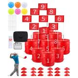 Backyard Golf Game, Portable 9 Hole Outdoor Golf Course for Indoor and Outdoor Play, Yard Golf Practice Game Gifts for Family and Adults, Lawn Beach Yard Park Golfgame for Adults - No Clubs