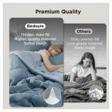 Bedsure Full Comforter Set - 7 Pieces Reversible Grayish Blue Bedding, Full Size Bed Set for All Seasons, Bed in a Bag with Down Alternative Comforter, Sheets, Pillowcases and Shams