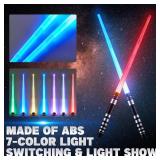 SANCO Light Up Sabers for Kids - 4 Pack 7 Colors Retractable Power Sword with FX Sound(Motion Sensitive), Glowing Toys for Halloween Cosplay Parties, Christmas Birthday Gifts for Boys and Girls