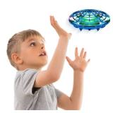 Force1 Scoot Hand Operated Drone for Kids or Adults - Hands Free Motion Sensor Mini Drones, Easy LED Indoor Rechargeable UFO Toy Flying Orb Ball Drone Toys for Boys and Girls (Blue)