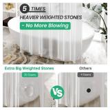 AmazerBath Stall Shower Curtain 54x78, Clear Plastic, Thick PEVA, Heavy Duty with 2 Weighted Stones and 9 Grommets