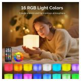 LOFTEK 4-inch LED Cube Lights: RGB 16 Colors Tesseract Cube, Cosmic LED Mood Lamp with Remote Control, IP65 Waterproof Rechargeable Bedside Lamp Night Lights for Kids Nursery Toys Gift