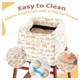HOMBYS Waterproof Baby High Chair Cover for Restaurtant, Extra Thick and Soft Resuable Baby High Chair Cover for Protecting Wooden or Restaurant High Chair from Messy Meals and Dirty, Durable and Wash