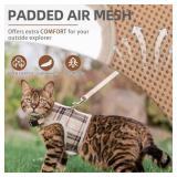 PUPTECK Soft Mesh Cat Vest Harness and Leash Set Puppy Padded Pet Harnesses Escape Proof for Cats Small Dogs Rabbits Bunny, Plaid Beige, L