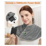 FERNIDA Neck Heating Pad with Battery and Weighted, Cordless USB Electric Heating Pad for Neck and Back Pain Relief, Grey
