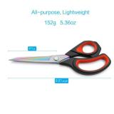 LIVINGO Premium Tailor Scissors Heavy Duty Multi-Purpose Titanium Coating Forged Stainless Steel Sewing Fabric Leather Dressmaking Comfort Grip Shears Professional Crafting (9.5 INCH)