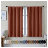 Simplebrand Ava green Short Blackout Curtains for Bedroom 45 Inches Long 2 Panels Set, Solid Thermal Insulated, Energy Saving Window Treatment Curtains Blackout Drapes, W40 x L45 Inch, green