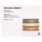 Vitalizart Organza Ribbon 38\ x 30 Yd Cream White Rose Gold and Dusty Green Sheer Ribbons for Gift Wrapping Crafts Christmas Party Decor Bows Wedding Invitations Wreaths Bouquetin