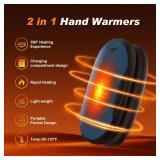 Hand Warmers 2 Pack with 10000mAh Charging Box,Portable Pocket Heater,24Hrs Long Safe Heat,Outdoor, Travel, Golf, Hunting, Camping,Gifts for Men Women(Navy)