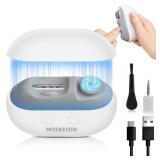 MOSKESON Electric Nail Clipper: 3-in-1 Automatic Fingernail Trimmer, Polisher and Clip Storage with LED Light, USB Rechargeable and 2 Speed Gears Automatic Safety Nails Cutter for Baby Kids Adult (Whi