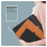 POPRUN Weekly Planner 2026 (Medium 6.5\ x 8.5\in) Calendar 12 Months Notebook with Horizontal Layout, Leather Soft Cover, Monthly Tabs, Inner Pocket, 100GSM Thick Paper, Pen Holder - Petrol Greenin