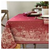 Benson Mills Engineered Jacquard Heavyweight Fabric Table Cloth, Holiday, Winter, and Christmas Tablecloth (Christmas Story, 60\ x 120\in Rectangular)in