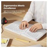 Nulea RT05B Wireless Ergonomic Keyboard, Split Keyboard with Cushioned Wrist Rest, Bluetooth and USB Connectivity, USB-C Rechargeable, Compatible with Windows Mac