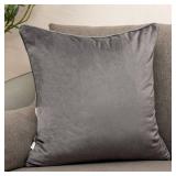 Yangest Silver Grey Square Throw Pillow Cover Wavy Velvet Cushion Cover Modern Zippered Pillowcase for Sofa Couch Bedroom Living Room Chair, 20 x 20 Inch