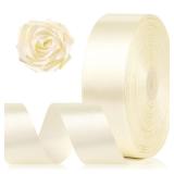 1-12 Inch 100 Yards Ivory Satin Ribbon, Solid Fabric Ribbon Roll for Flower Bouquet, Gift Wrapping, Roses Making, Handmade Crafts
