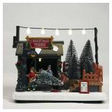 YANSYUAN 7\ Battery Operated Christmas LED Tree Shop with 6 Warm White LEDs,Christmas Village Ornamnet Decoration Gifts Home Decorin