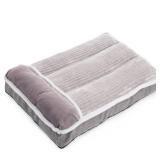 Dog Bed for Large Dogs, Dog Mattress with Pillow for Crate Kennel, Sofa pet Bed, Super Soft pet Bed for Medium, Jumbo, Small Dogs Breeds (Grey, XX-Large:(46\x30\inx4\in)in