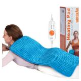 Boileau Electric Heating Pad for Back Pain and Period Cramps Relief, 17\x33\in Extra Large XXXL, 3 Heating Levels Heat Pad with 2-Hour Auto Shut Off, Gifts for Women and Mom, Bluein