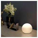 Rokinii Casa 6 Inch Ball Table Lamp with Glass Shade, Ball Light Bookshelf Lamp for Bedroom, Dorm, Office and Bedroom Bookshelf Reading Decoration, Without Bulb