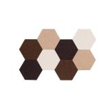 LAJAR Hexagon Felt Bulletin Board Tiles, 8 Pcs Self Adhesive Pin Board Wall Tiles for Photos, Pictures, Memos (Camel)
