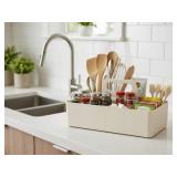 dinrgo Bath caddy for baby,Bathroom Makeup organizer Countertop with Handle,Skincare Caddy for Vanity,Storage Box,bathtub storage,Bathroom Trays,Shower Caddies,Baby Bath Toy Organizer,Desktop storage