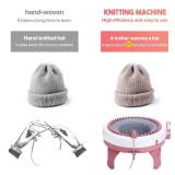 Knitting Machine 40 Needles,Smart Loom Knitting Machine,Knitting Board Rotating Double Knit Loom Machine for AdultsKids Gift,DIY Knit Scarf Hat Sock(with Wool)