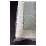 *See Minor Scratches* HALO 10P Recessed Ceiling Light Square Trim with Glass Albalite Lens, White,9.5\ L x 1.2\in W x 9.3\in Hin